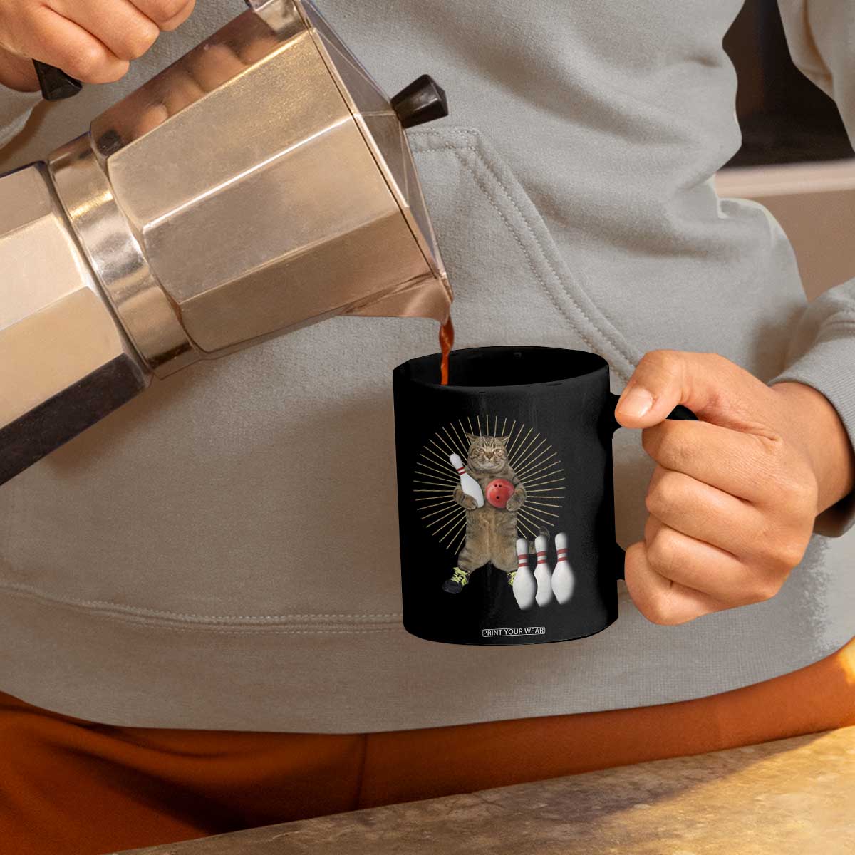 Funny Cat Bowling Meme Coffee Mug Gift For Bowlers TS12 Print Your Wear