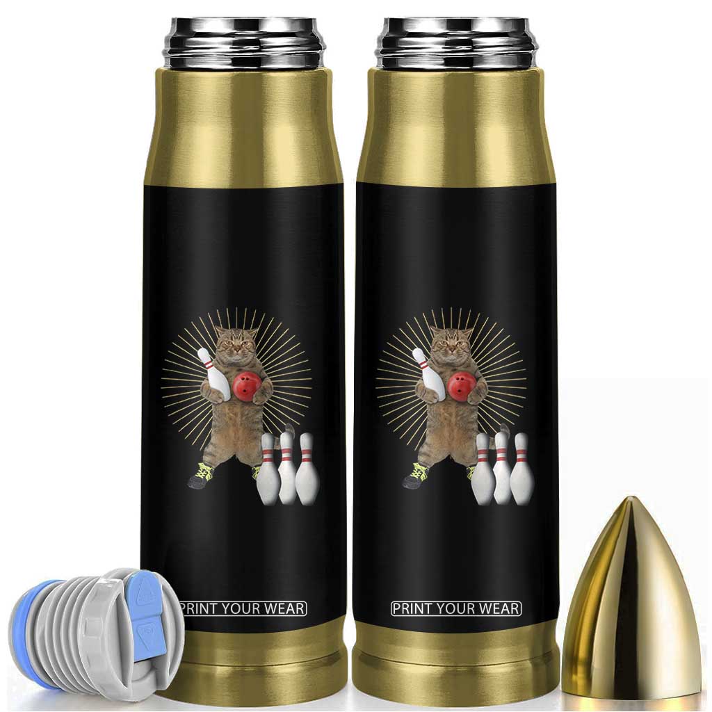 Funny Cat Bowling Meme Bullet Tumbler Gift For Bowlers TS12 Black Print Your Wear