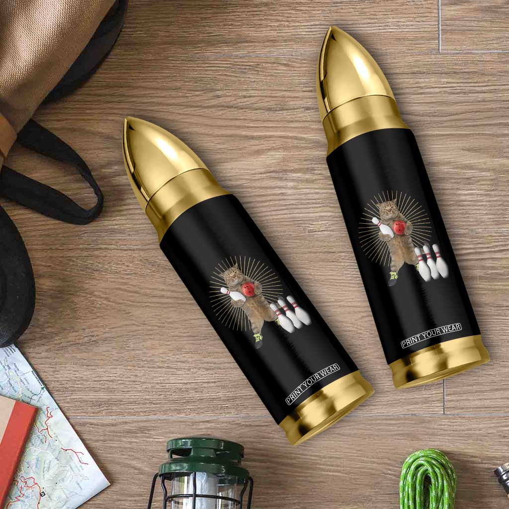 Funny Cat Bowling Meme Bullet Tumbler Gift For Bowlers - Print Your Wear