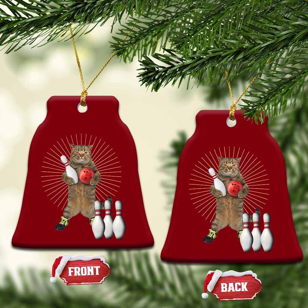Funny Cat Bowling Meme Ceramic Ornament Gift For Bowlers TS12 Print Your Wear