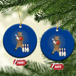 Funny Cat Bowling Meme Ceramic Ornament Gift For Bowlers TS12 1pc Blue Print Your Wear