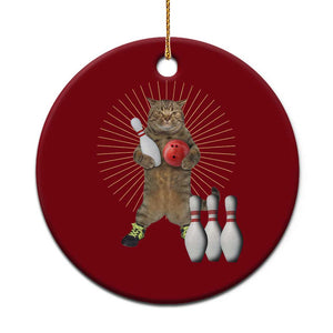 Funny Cat Bowling Meme Ceramic Ornament Gift For Bowlers TS12 1pc Red Print Your Wear