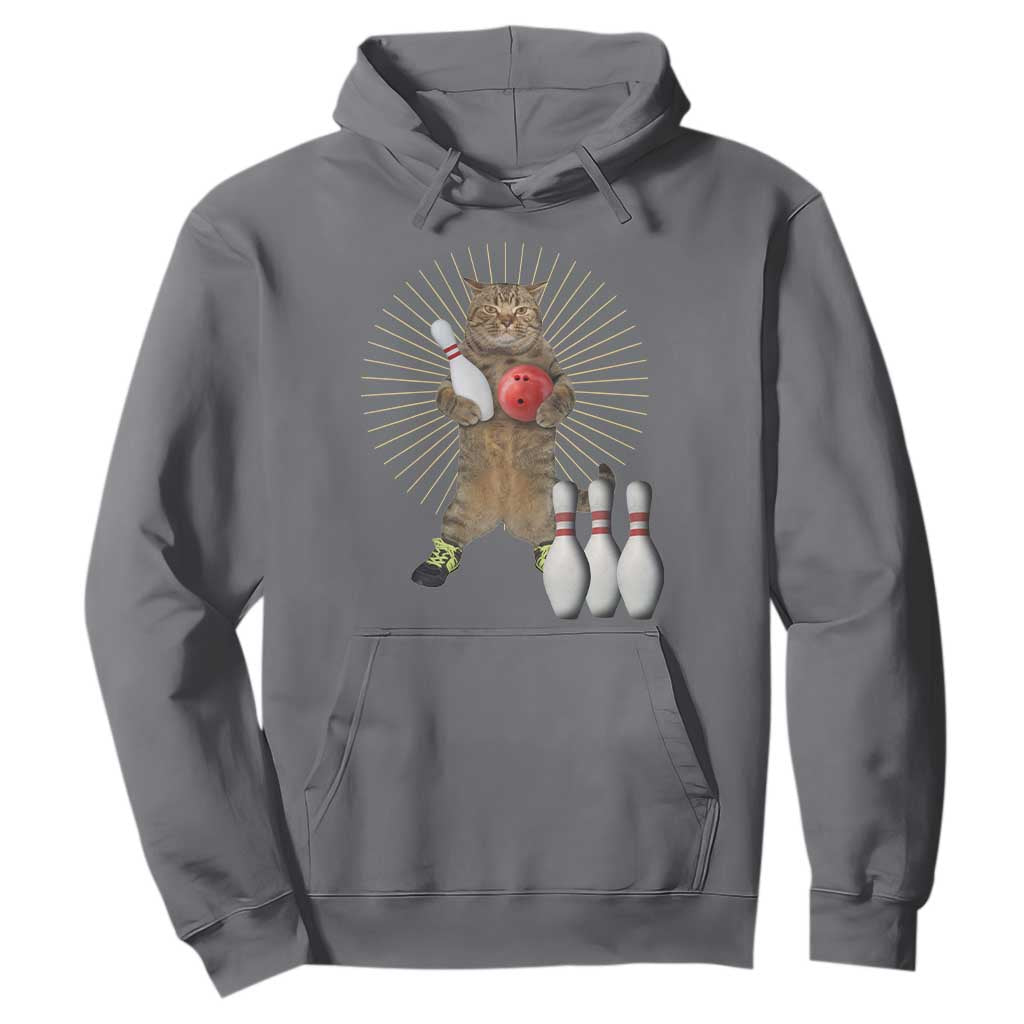 Funny Cat Bowling Meme Hoodie Gift For Bowlers TS12 Charcoal Print Your Wear