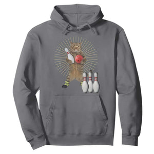 Funny Cat Bowling Meme Hoodie Gift For Bowlers TS12 Charcoal Print Your Wear