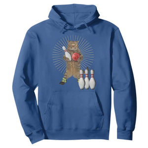 Funny Cat Bowling Meme Hoodie Gift For Bowlers TS12 Royal Blue Print Your Wear