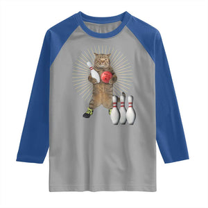 Funny Cat Bowling Meme Raglan Shirt Gift For Bowlers TS12 Sport Gray Royal Print Your Wear