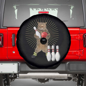 Funny Cat Bowling Meme Spare Tire Cover Gift For Bowlers TS12 Black Print Your Wear