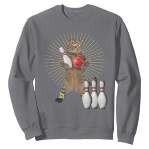 Funny Cat Bowling Meme Sweatshirt Gift For Bowlers TS12 Charcoal Print Your Wear