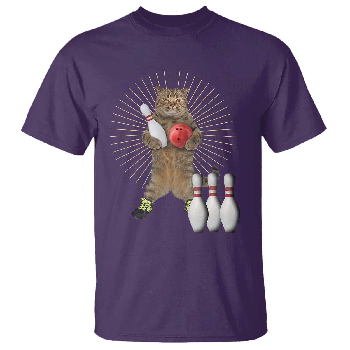 Funny Cat Bowling Meme T Shirt Gift For Bowlers TS12 Purple Print Your Wear