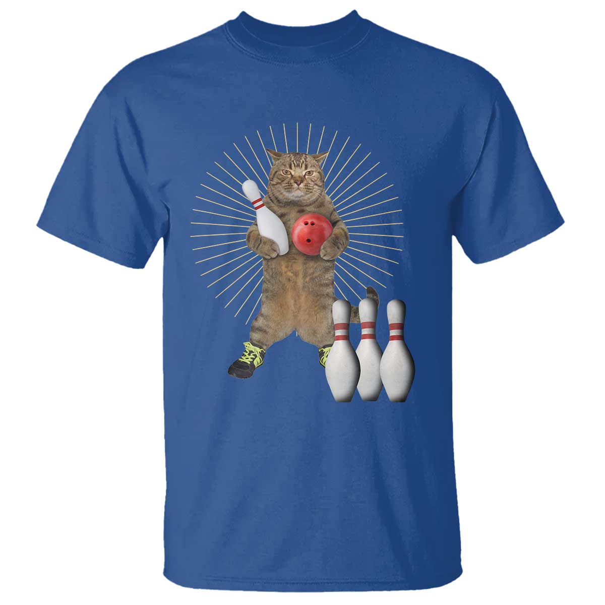 Funny Cat Bowling Meme T Shirt Gift For Bowlers TS12 Royal Blue Print Your Wear