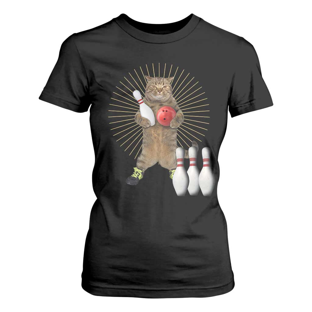 Funny Cat Bowling Meme T Shirt For Women Gift For Bowlers TS12 Black Print Your Wear