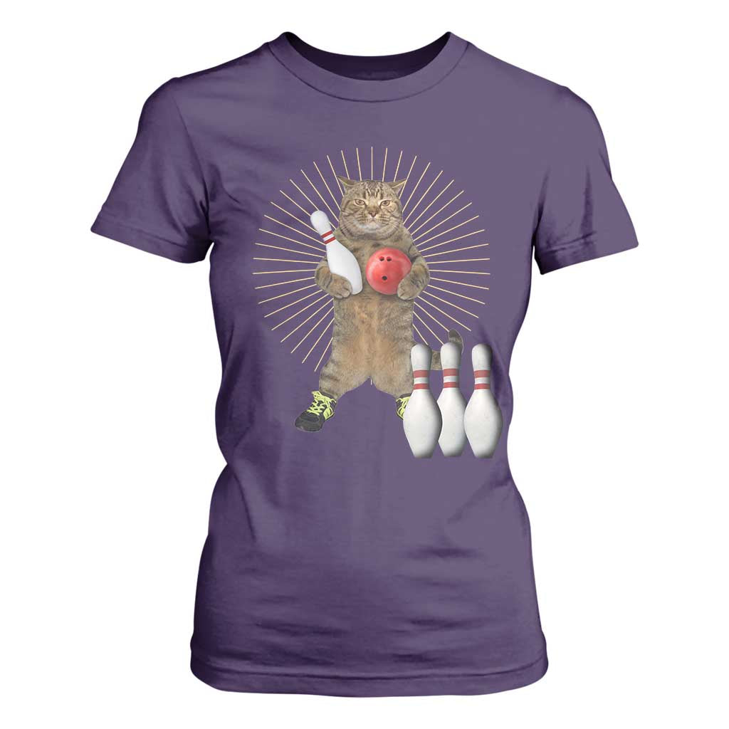 Funny Cat Bowling Meme T Shirt For Women Gift For Bowlers TS12 Purple Print Your Wear