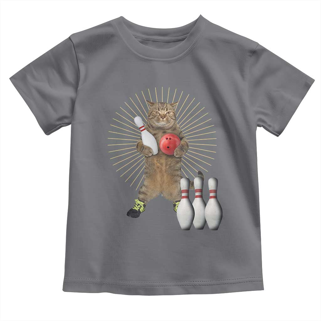 Funny Cat Bowling Meme Toddler T Shirt Gift For Bowlers TS12 Charcoal Print Your Wear