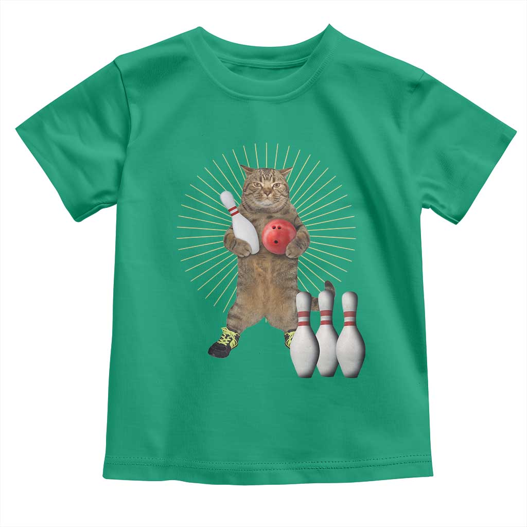 Funny Cat Bowling Meme Toddler T Shirt Gift For Bowlers TS12 Irish Green Print Your Wear