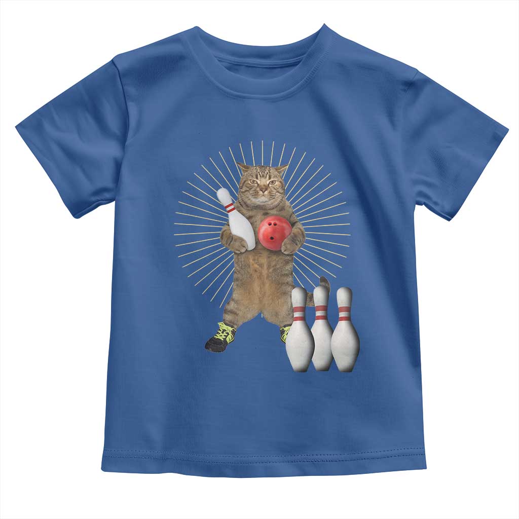 Funny Cat Bowling Meme Toddler T Shirt Gift For Bowlers TS12 Royal Blue Print Your Wear
