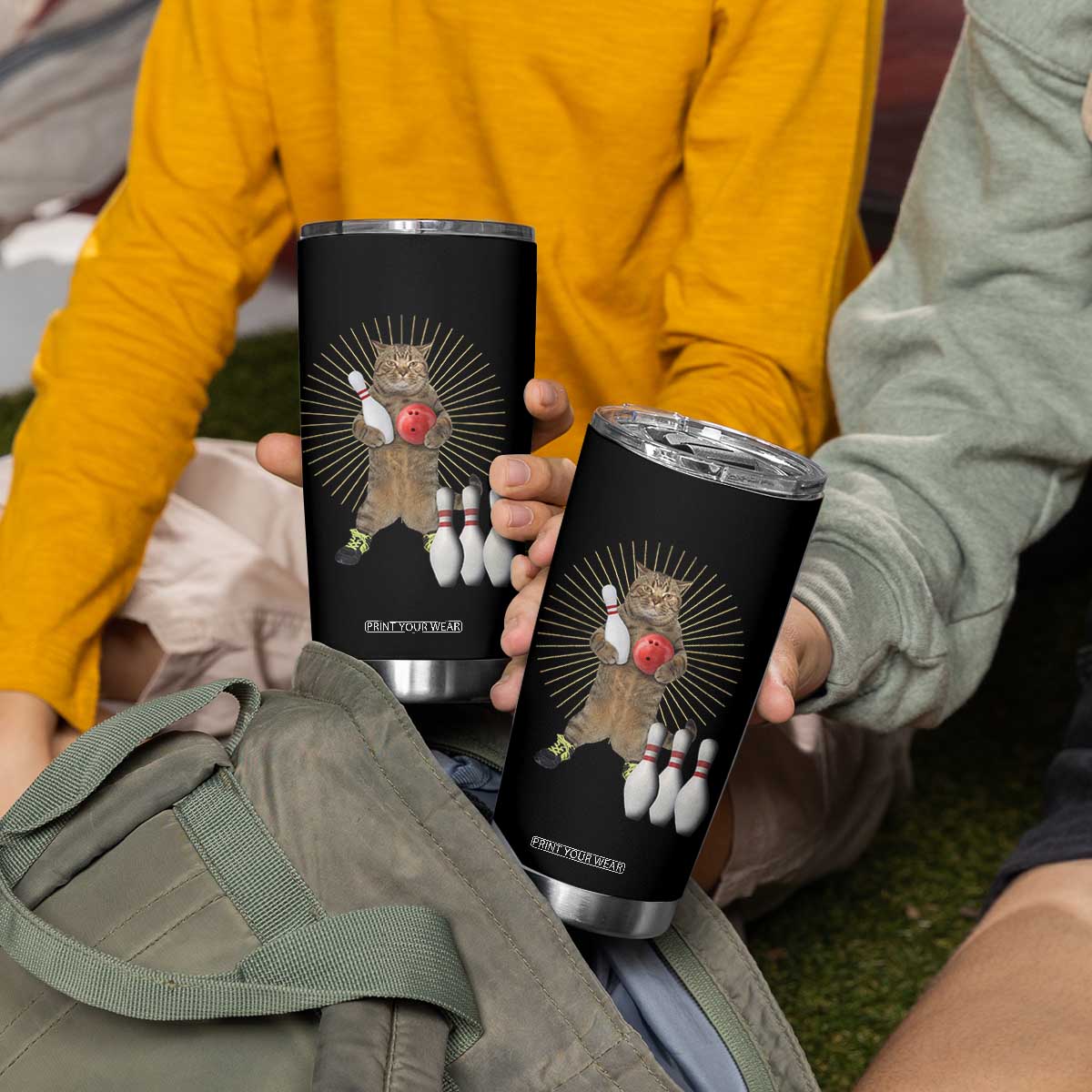 Funny Cat Bowling Meme Tumbler Cup Gift For Bowlers TS12 Print Your Wear