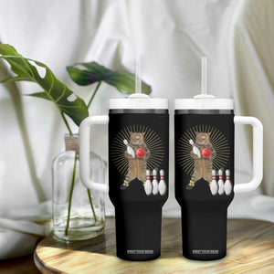 Funny Cat Bowling Meme Tumbler With Handle Gift For Bowlers TS12 Print Your Wear