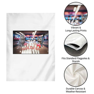 Funny Cats Bowling Battle Garden Flag Gift For Cat Lovers - Print Your Wear