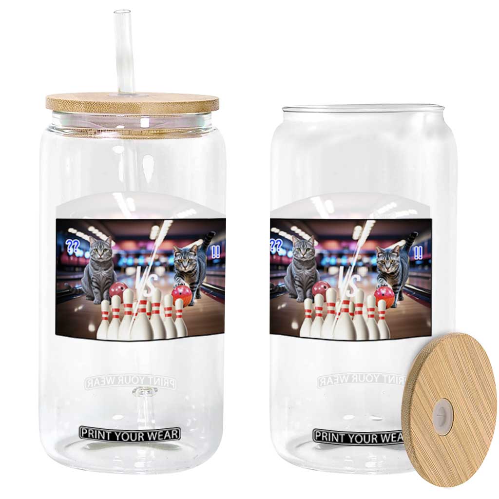 Funny Cats Bowling Battle Glass Can Gift For Cat Lovers TS12 Print Your Wear