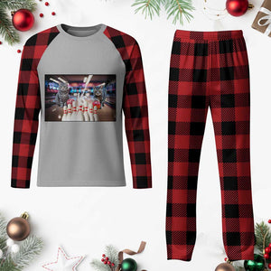 Funny Cats Bowling Battle Plaid Pajama Set Gift For Cat Lovers TS12 Buffalo Plaid Print Your Wear