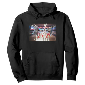 Funny Cats Bowling Battle Hoodie Gift For Cat Lovers TS12 Black Print Your Wear