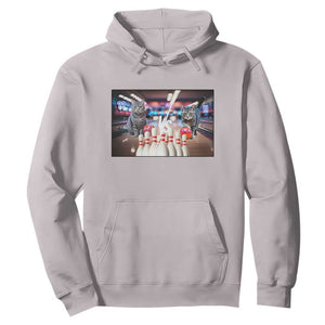 Funny Cats Bowling Battle Hoodie Gift For Cat Lovers TS12 Ice Gray Print Your Wear