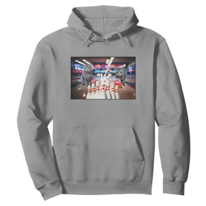 Funny Cats Bowling Battle Hoodie Gift For Cat Lovers TS12 Sport Gray Print Your Wear
