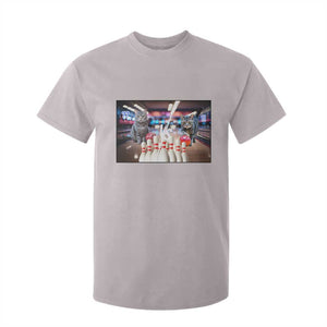 Funny Cats Bowling Battle T Shirt For Kid Gift For Cat Lovers TS12 Ice Gray Print Your Wear