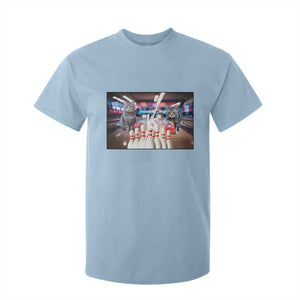 Funny Cats Bowling Battle T Shirt For Kid Gift For Cat Lovers TS12 Light Blue Print Your Wear