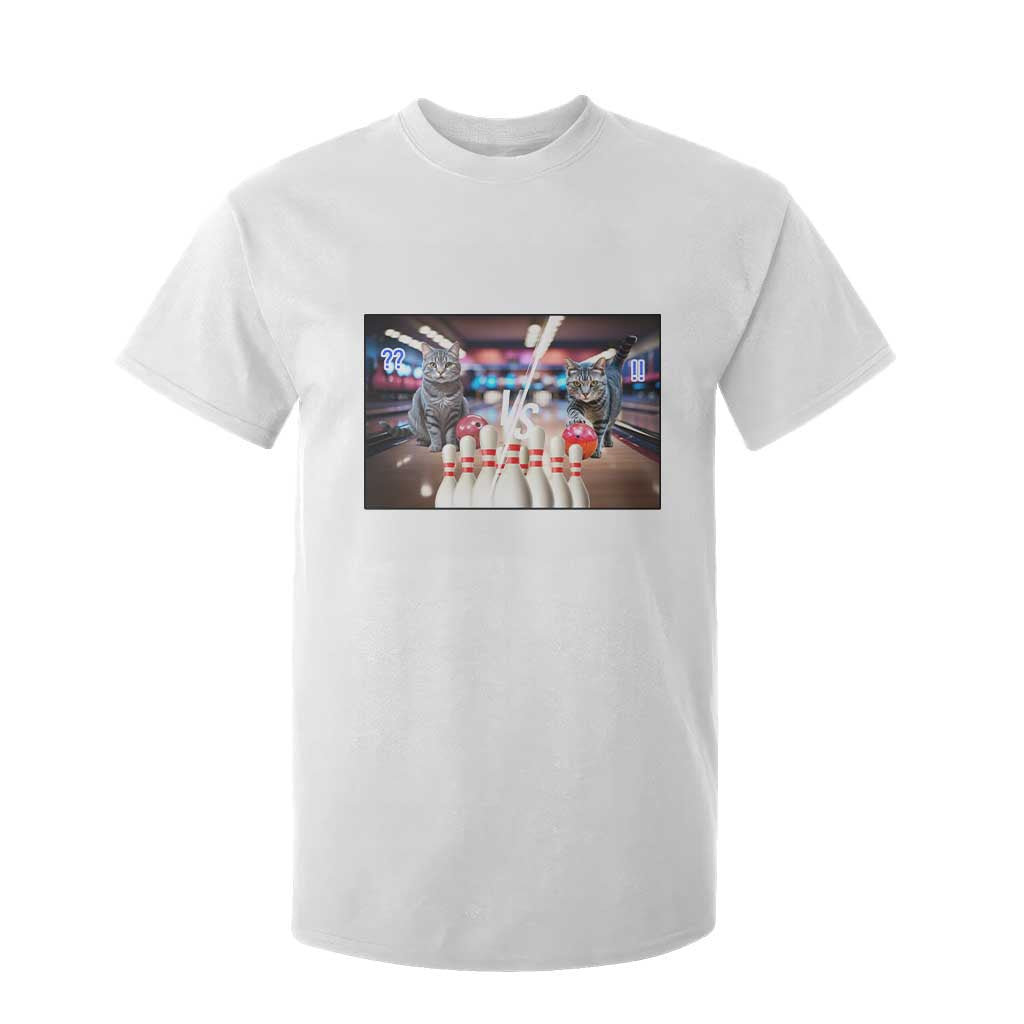 Funny Cats Bowling Battle T Shirt For Kid Gift For Cat Lovers TS12 White Print Your Wear