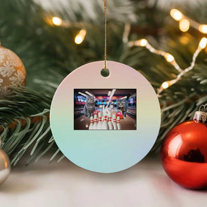 Funny Cats Bowling Battle Ceramic Ornament Gift For Cat Lovers TS12 1pc Pastel Print Your Wear