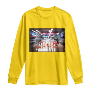 Funny Cats Bowling Battle Long Sleeve Shirt Gift For Cat Lovers TS12 Daisy Print Your Wear