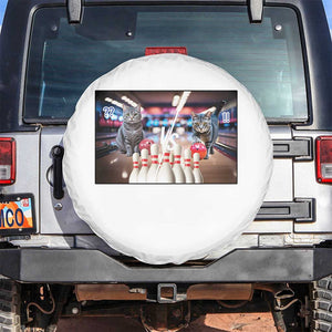 Funny Cats Bowling Battle Spare Tire Cover Gift For Cat Lovers TS12 No hole Black Print Your Wear