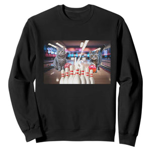 Funny Cats Bowling Battle Sweatshirt Gift For Cat Lovers TS12 Black Print Your Wear