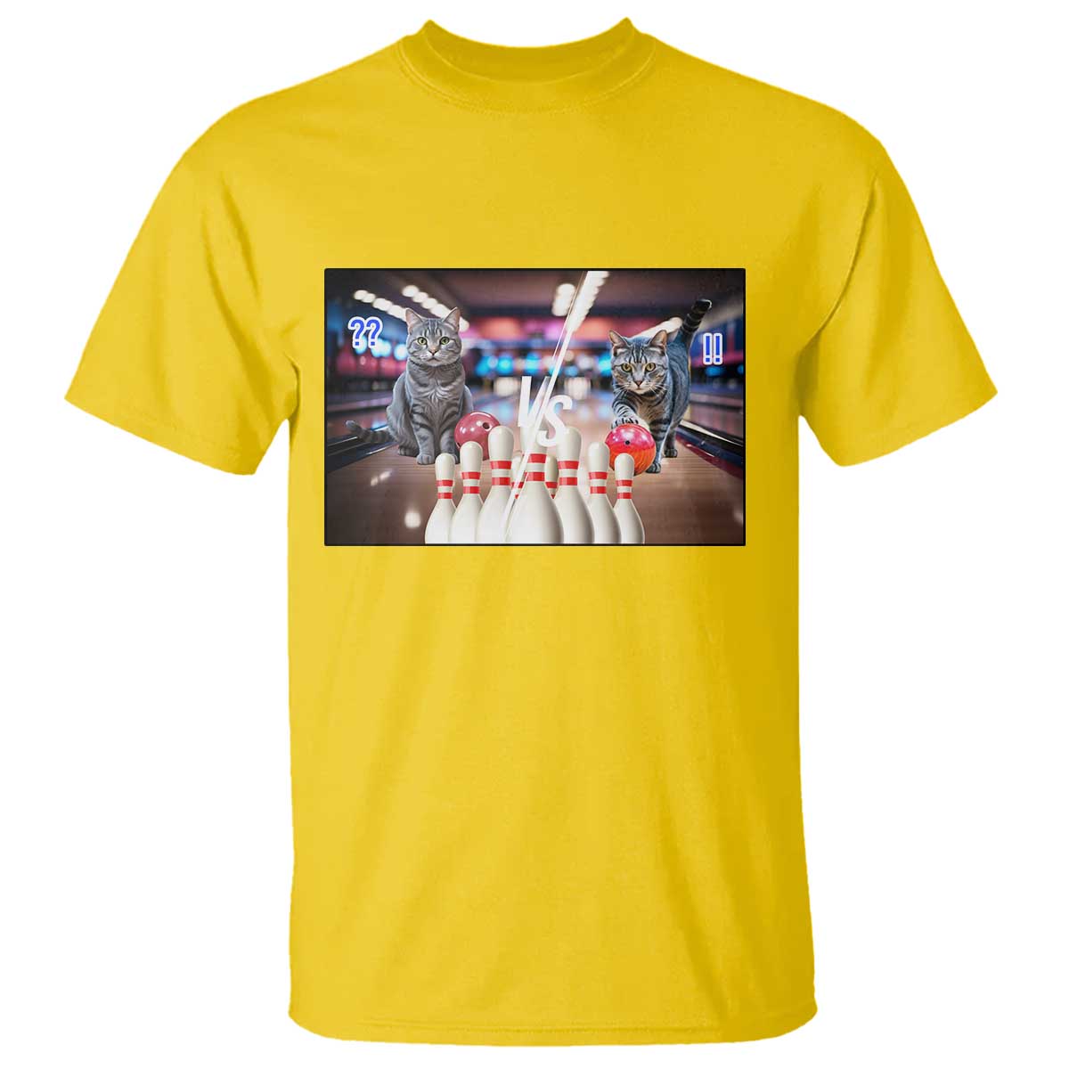 Funny Cats Bowling Battle T Shirt Gift For Cat Lovers TS12 Daisy Print Your Wear