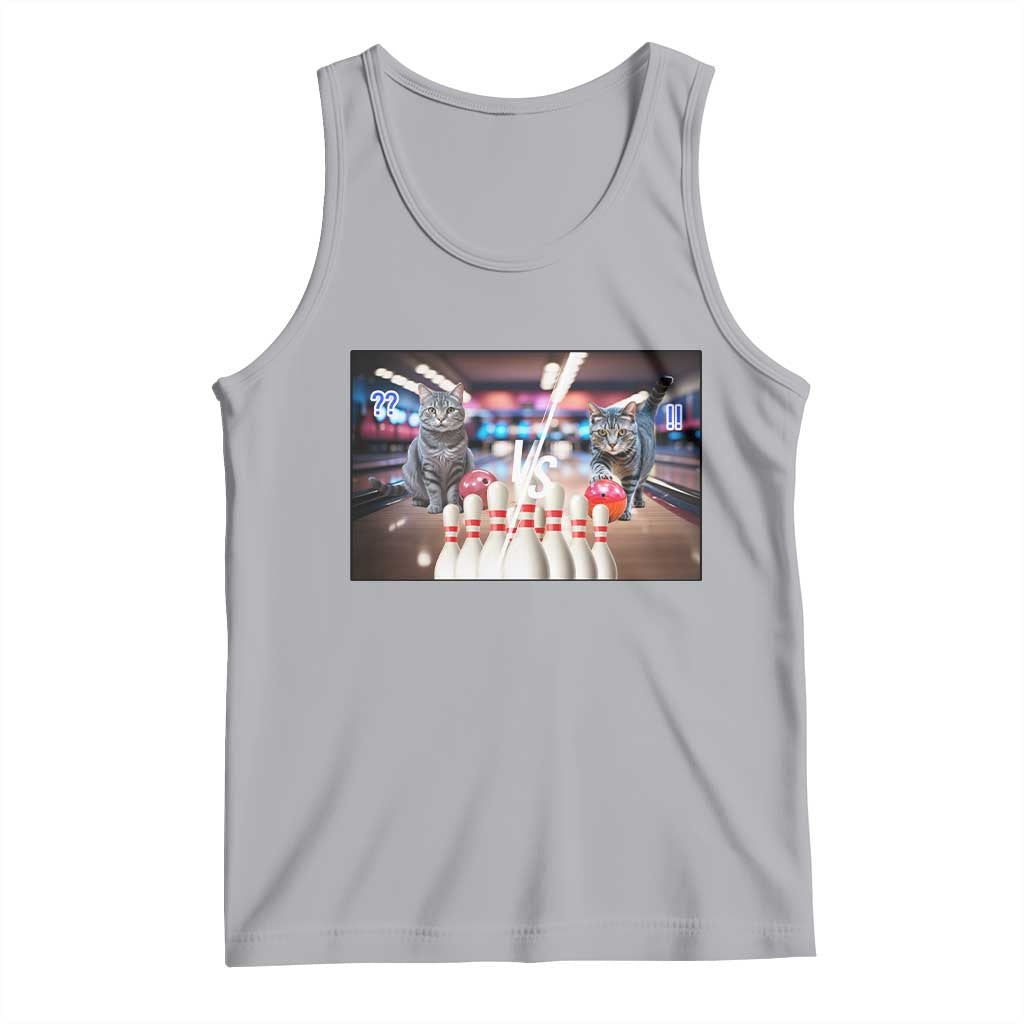 Funny Cats Bowling Battle Tank Top Gift For Cat Lovers TS12 Athletic Heather Print Your Wear