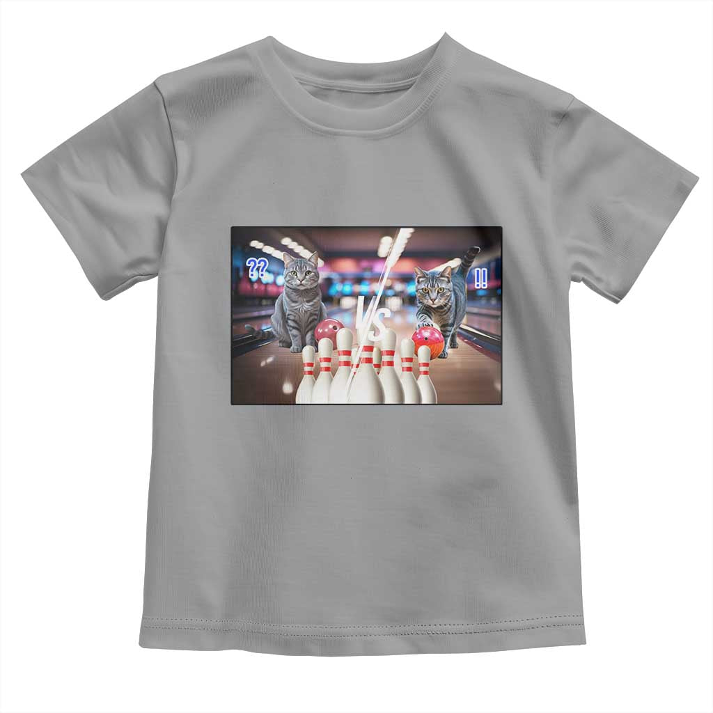 Funny Cats Bowling Battle Toddler T Shirt Gift For Cat Lovers TS12 Sport Gray Print Your Wear