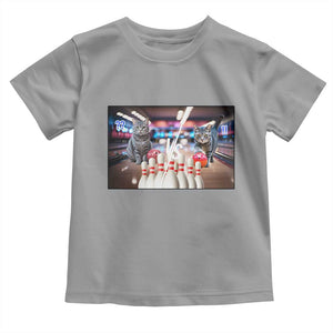 Funny Cats Bowling Battle Toddler T Shirt Gift For Cat Lovers TS12 Sport Gray Print Your Wear