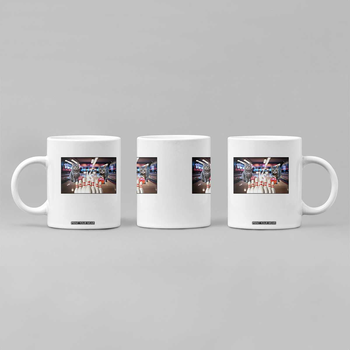 Funny Cats Bowling Battle Coffee Mug Gift For Cat Lovers TS12 Print Your Wear