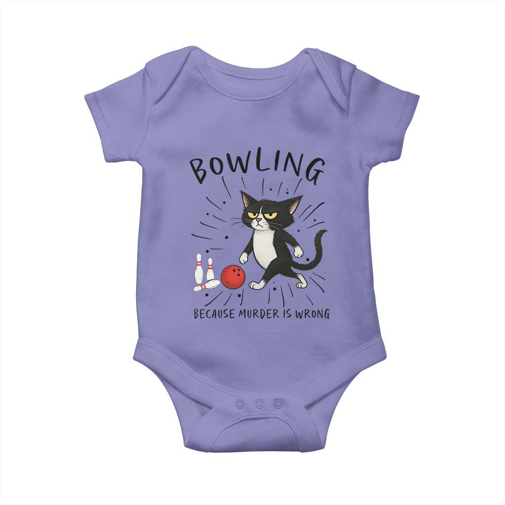 Bowling Because Murder Is Wrong Baby Onesie Funny Cat Lovers Gift TS12 Violet Print Your Wear