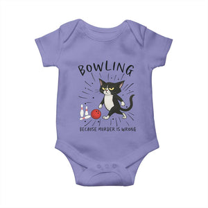 Bowling Because Murder Is Wrong Baby Onesie Funny Cat Lovers Gift TS12 Violet Print Your Wear