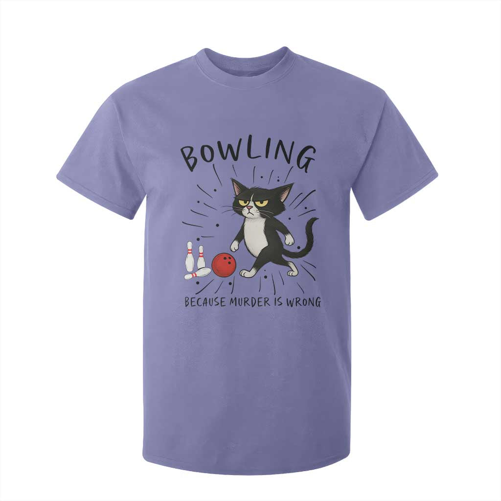 Bowling Because Murder Is Wrong T Shirt For Kid Funny Cat Lovers Gift TS12 Violet Print Your Wear