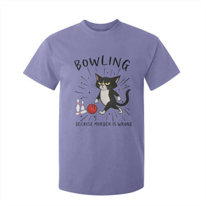 Bowling Because Murder Is Wrong T Shirt For Kid Funny Cat Lovers Gift TS12 Violet Print Your Wear