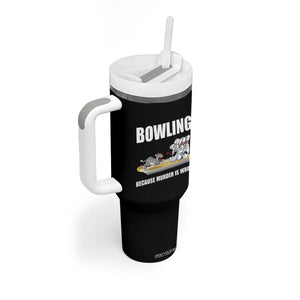 Funny Cat Tumbler With Handle Bowling Because Murder Is Wrong Gift TS12 Print Your Wear
