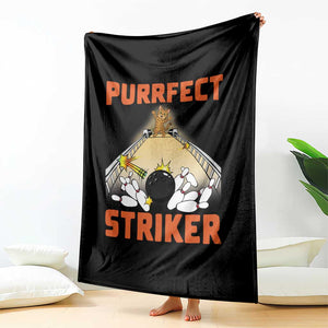 Funny Cat Bowling Gift Throw Blanket Purrfect Striker TS12 Print Your Wear