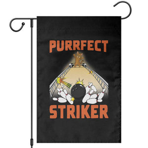 Funny Cat Bowling Gift Garden Flag Purrfect Striker - Print Your Wear