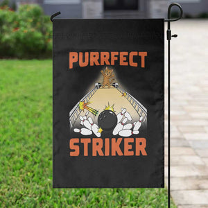 Funny Cat Bowling Gift Garden Flag Purrfect Striker - Print Your Wear