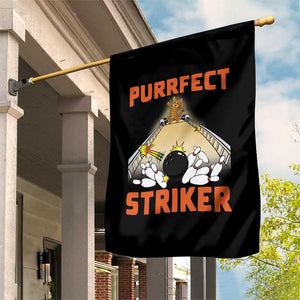 Funny Cat Bowling Gift Garden Flag Purrfect Striker - Print Your Wear