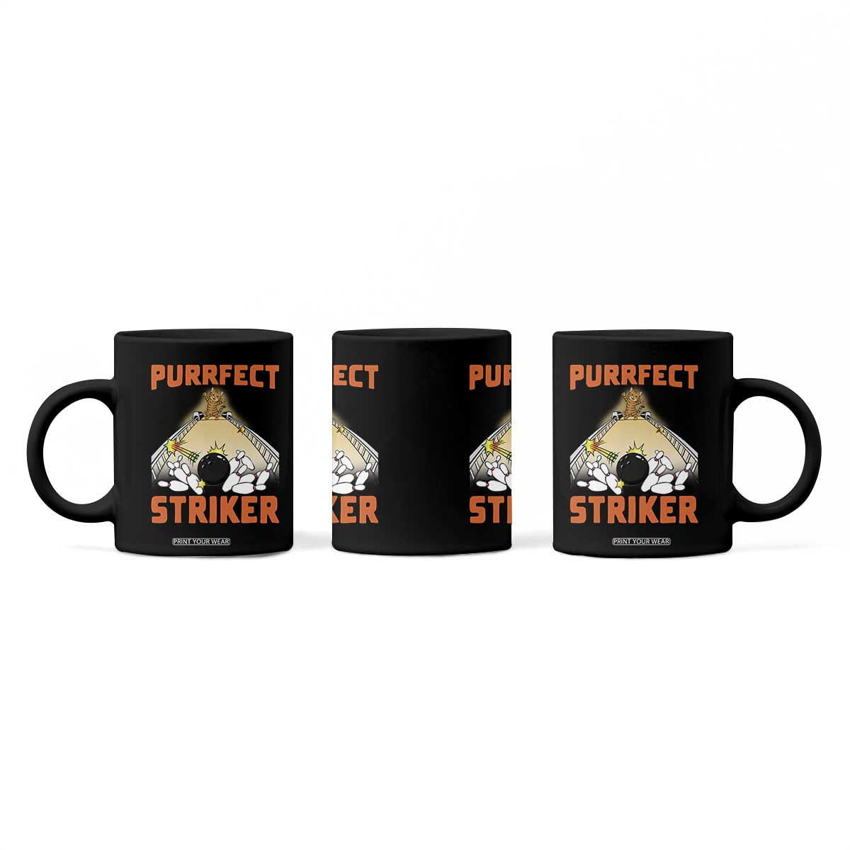 Funny Cat Bowling Gift Coffee Mug Purrfect Striker TS12 Print Your Wear