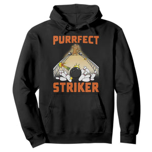 Funny Cat Bowling Gift Hoodie Purrfect Striker TS12 Black Print Your Wear